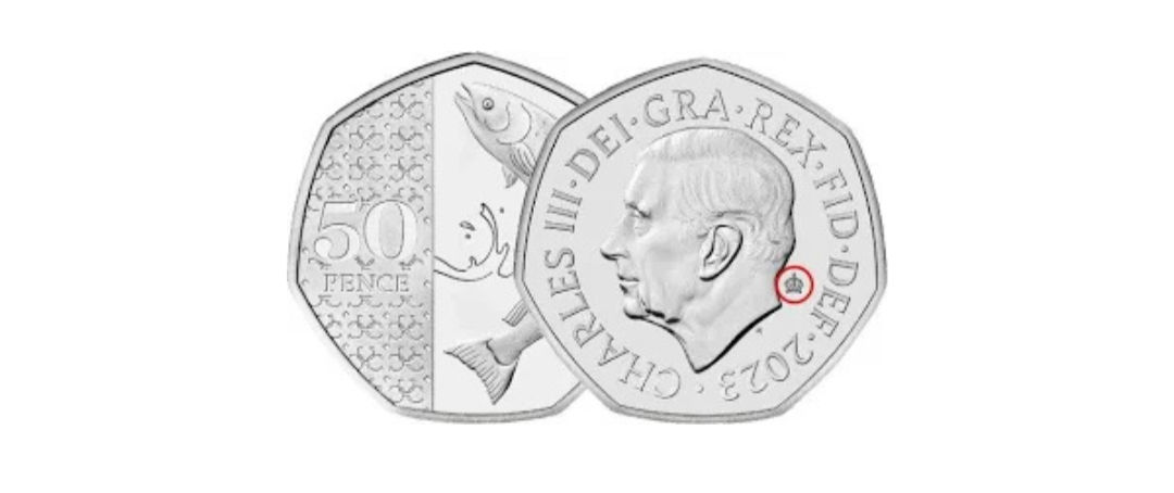 2023 King Charles Salmon 50p BUNC (with Privy Mark)