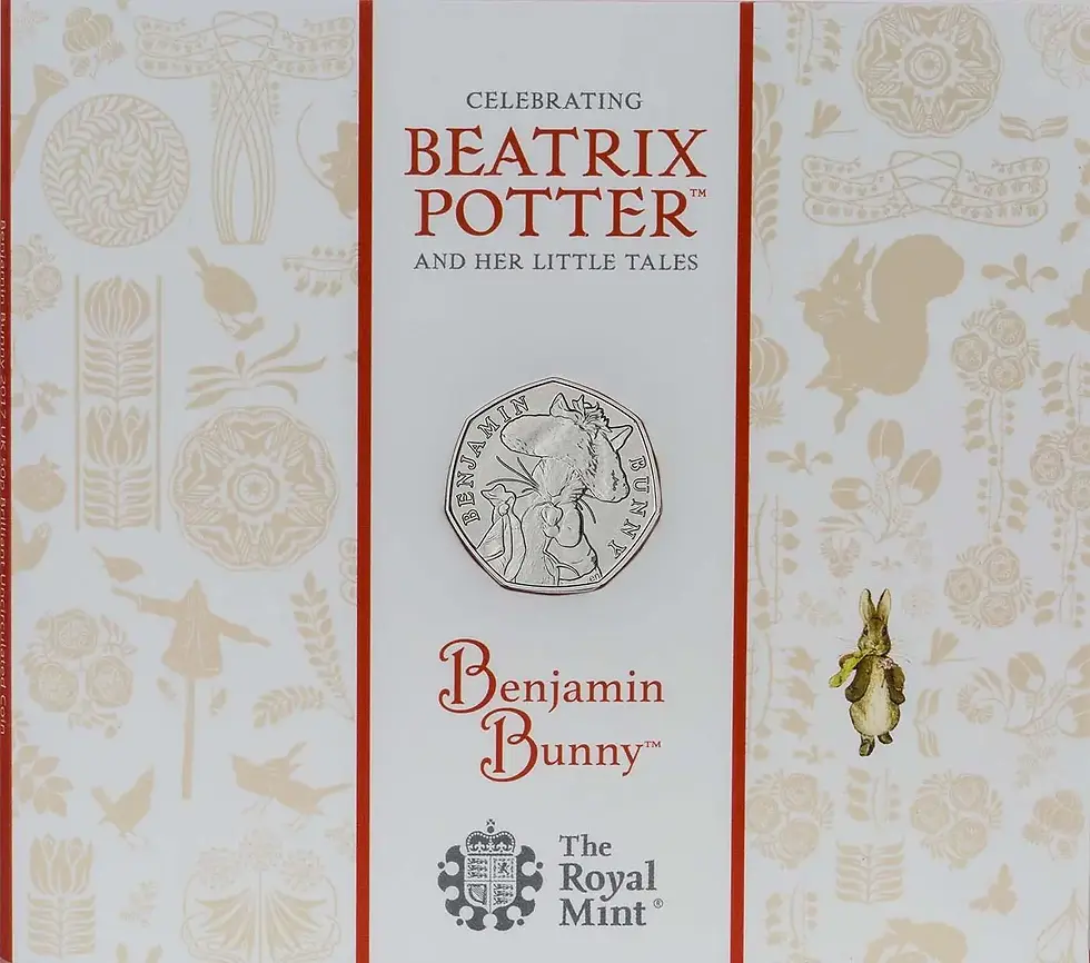 Miniaturbild: 2017 Beatrix Potter 50p Coin Set of 4 Royal Mint Packs
