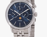 Marlin Quartz Moon Phase Blue Dial Watch