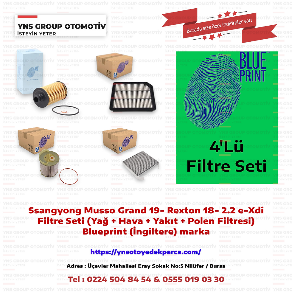 Ssangyong Musso Grand 19- Rexton 18- 2.2 e-Xdi Filtre Seti (Blueprint)