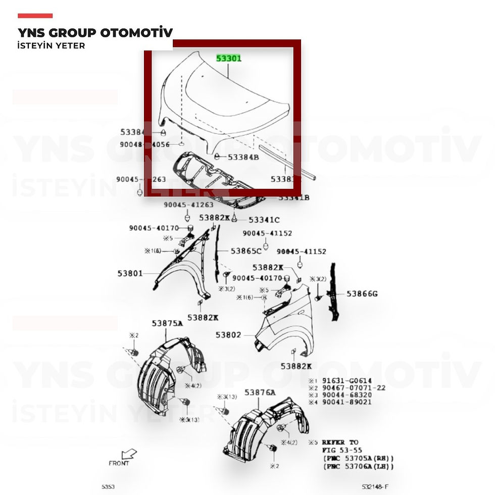 Daihatsu Terios 05-12 Ön Motor Kaputu Yns - 53301b4020