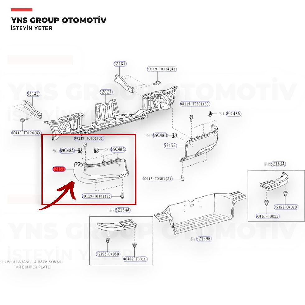 Toyota Hilüx 22-23 Arka Tampon Nikelajı Sol Orjinal - 521210k230