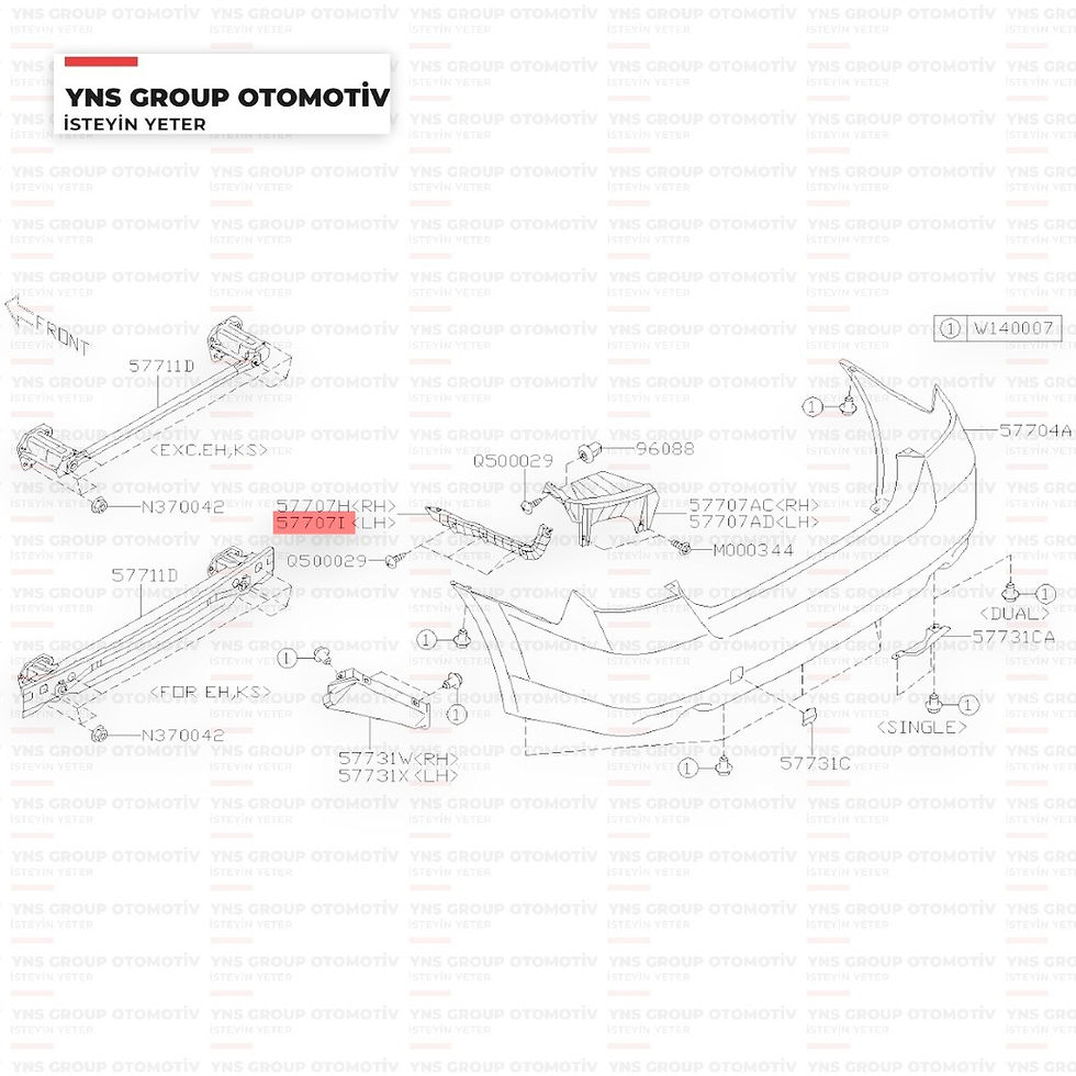 Subaru Legacy 09-10 Arka Tampon Braketi Sol Oem - 57707aj050