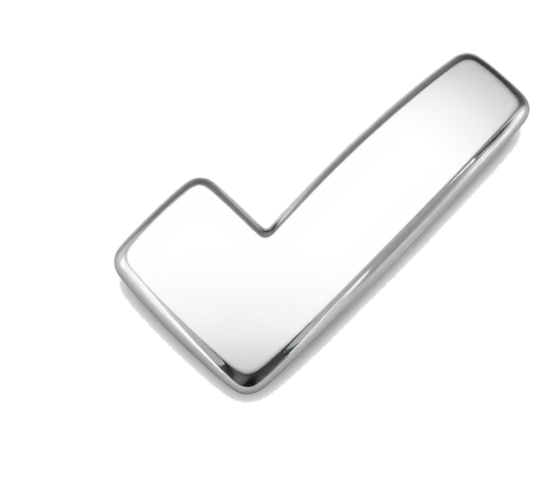 metallic 3D check mark