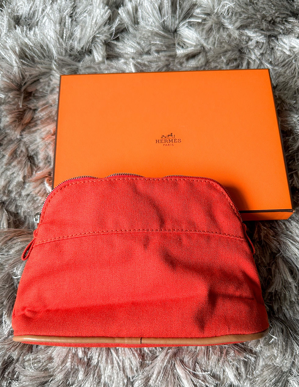 Thumbnail: Hermes Cotton Canvas PM (mini) Bolide Travel Cosmetic Pouch