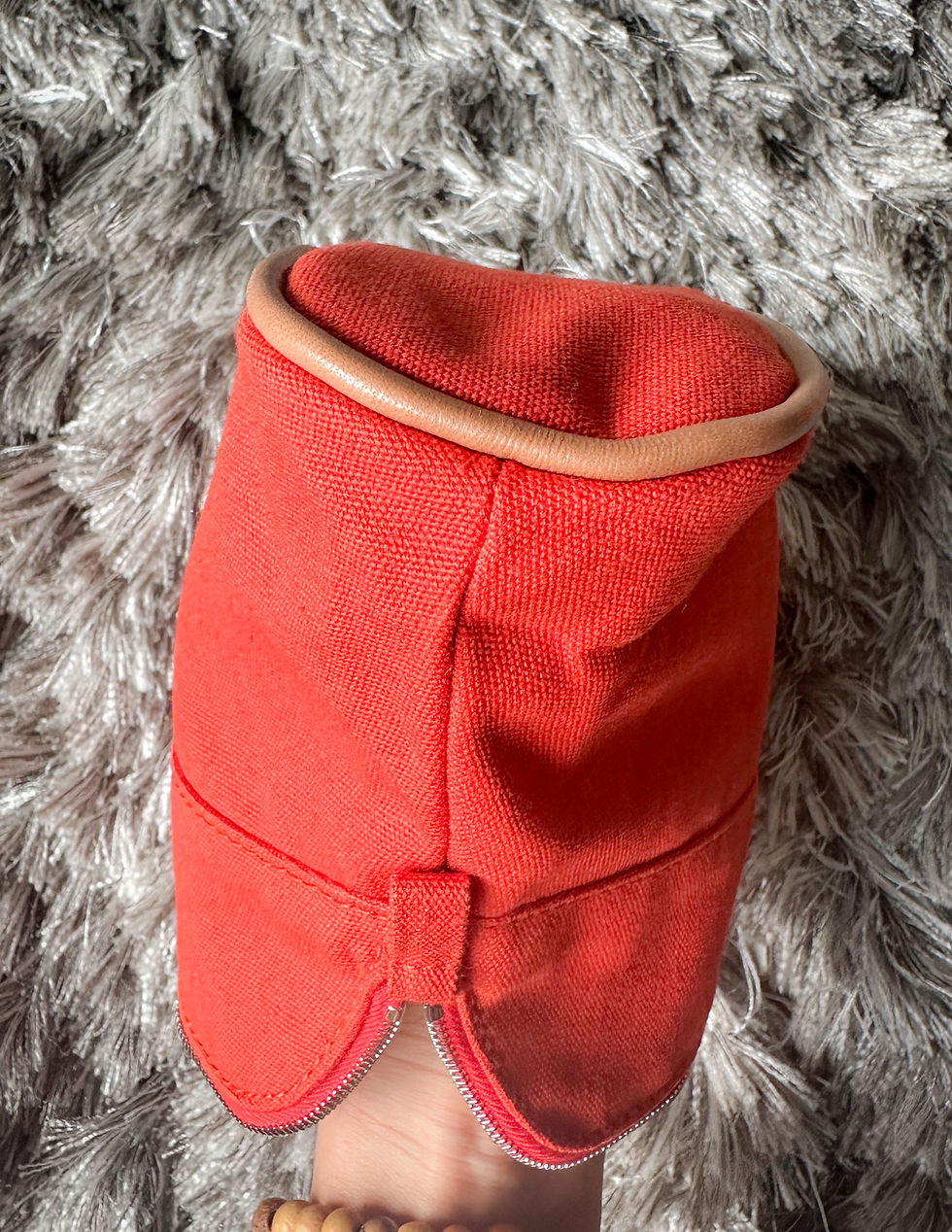 Thumbnail: Hermes Cotton Canvas PM (mini) Bolide Travel Cosmetic Pouch