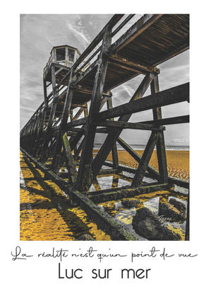 affiche Luc sur Mer, affiche normandie, affiche Calvados, jetée Luc sur Mer, vigie Luc sur mer