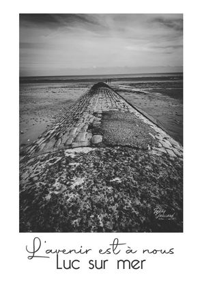 affiche Luc sur Mer, affiche normandie, affiche Calvados, jetée Luc sur Mer, vigie Luc sur mer