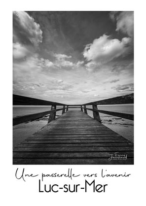 affiche Luc sur Mer, affiche normandie, affiche Calvados, jetée Luc sur Mer, vigie Luc sur mer