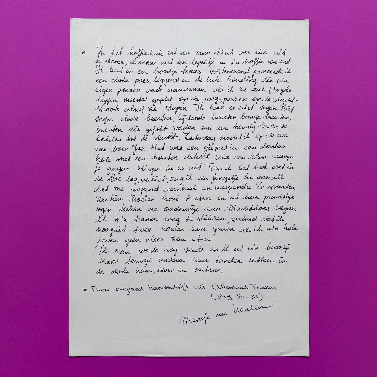 Mensje van Keulen, Fragment uit Allemaal Tranen