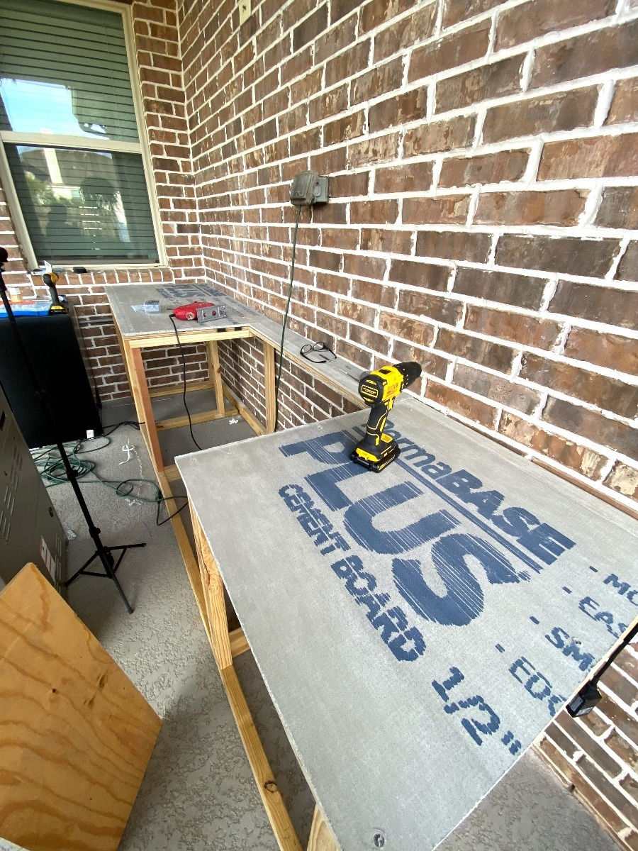 Cement board for tile countertop installation