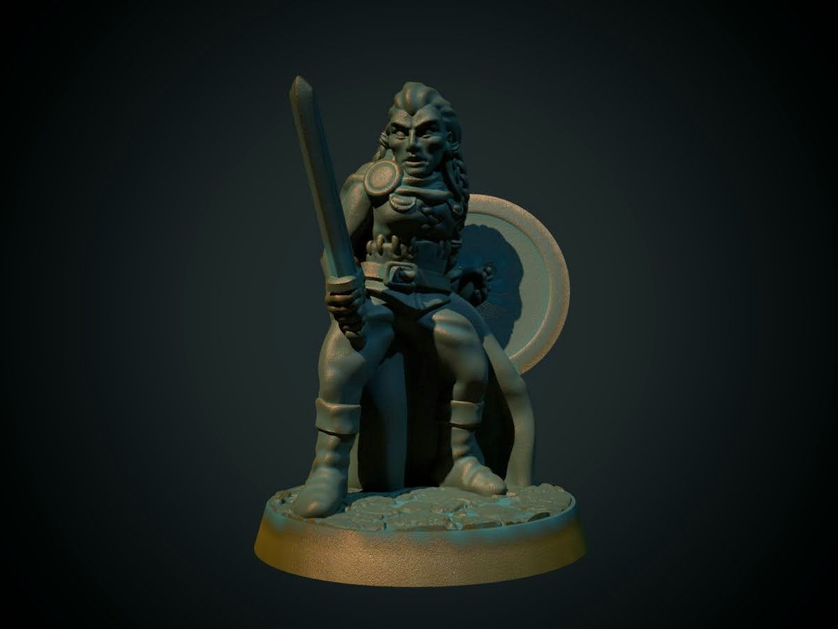 humain guerrier nordique - figurine à peindre - format 28mm(D&D)