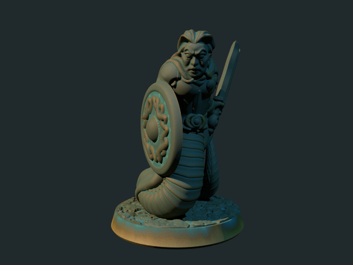 Yuan-ti femme guerrière - figurine à peindre format 28mm(D&D) - RPG/JDR
