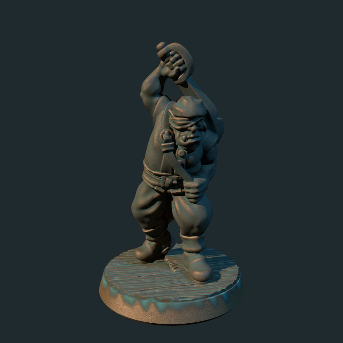 semi orc homme pirate - figurine à peindre format 28mm(D&D) - RPG