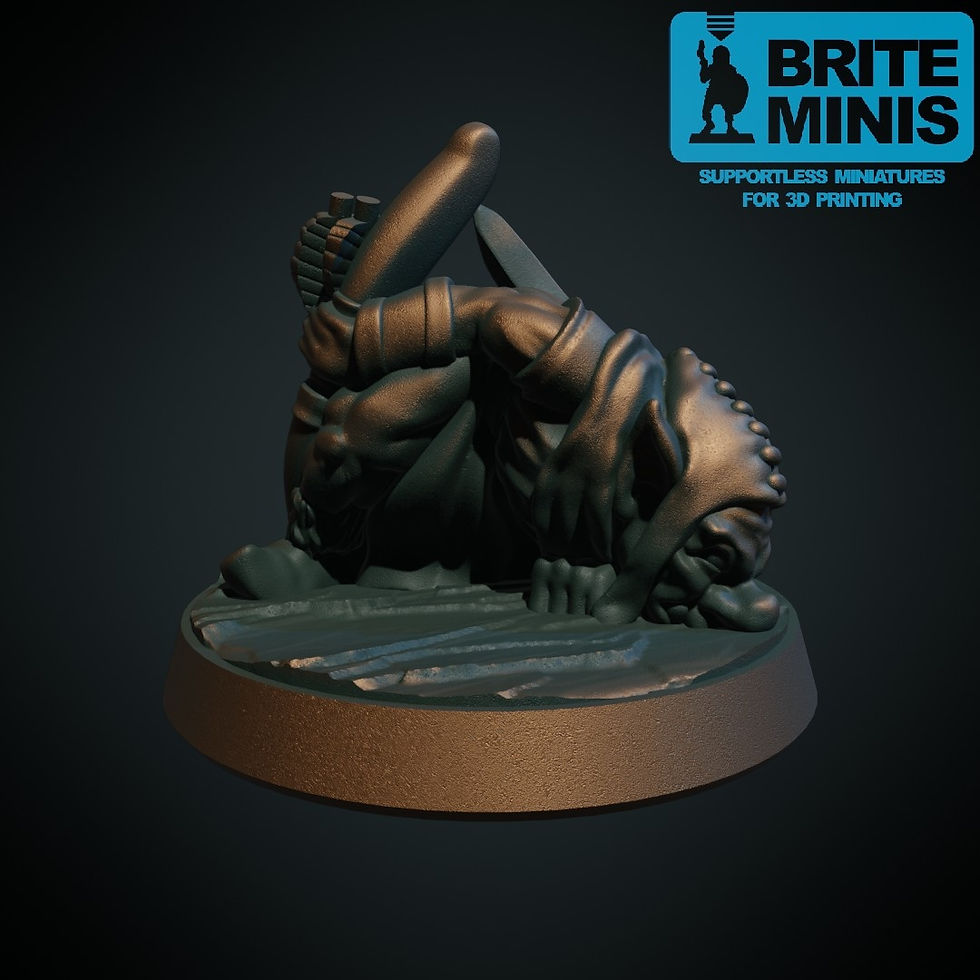 figurine de goblin traqueur , pisteur imprimé sur socle