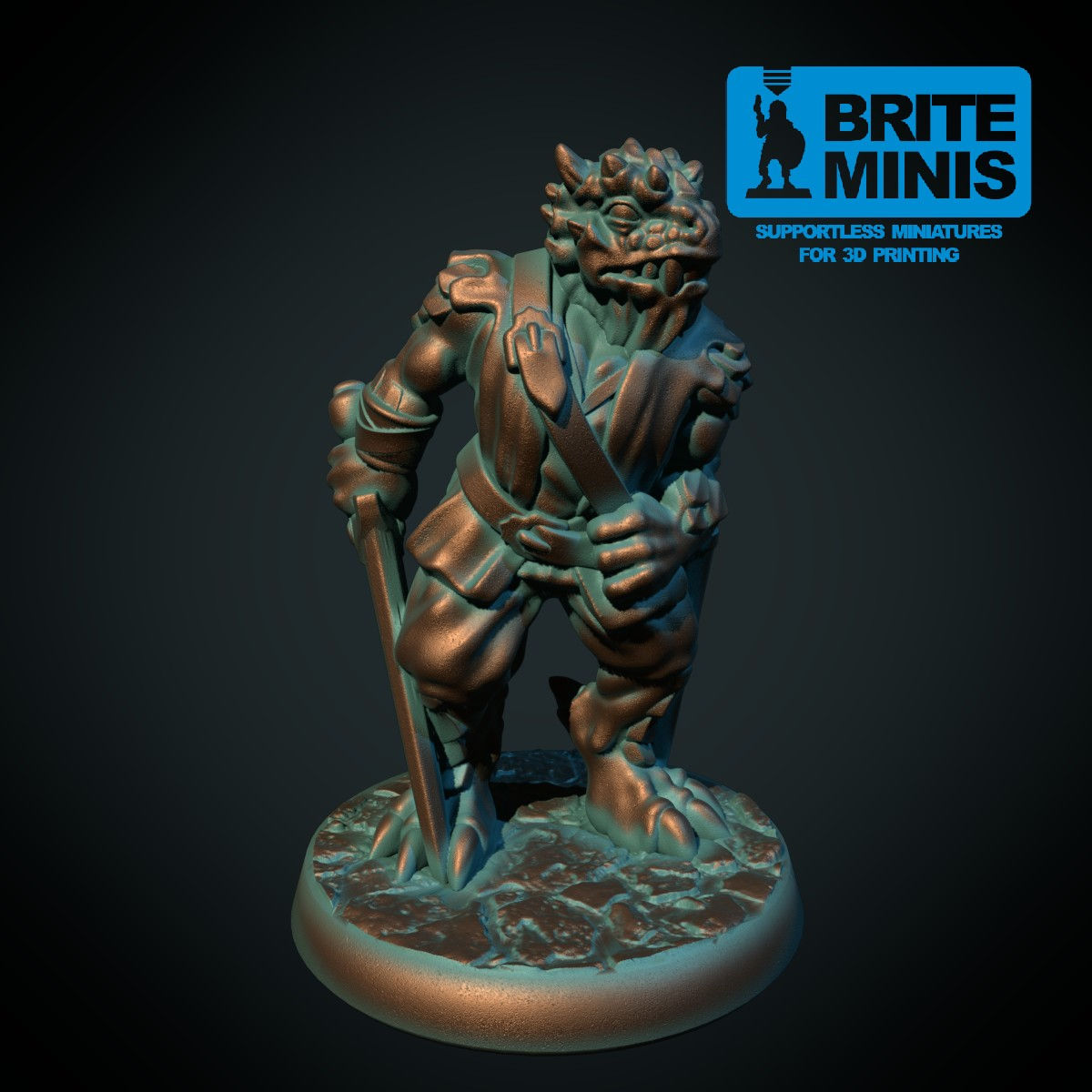 Dragonborn guerrier 2 - figurine à peindre format 28mm(D&D) - R