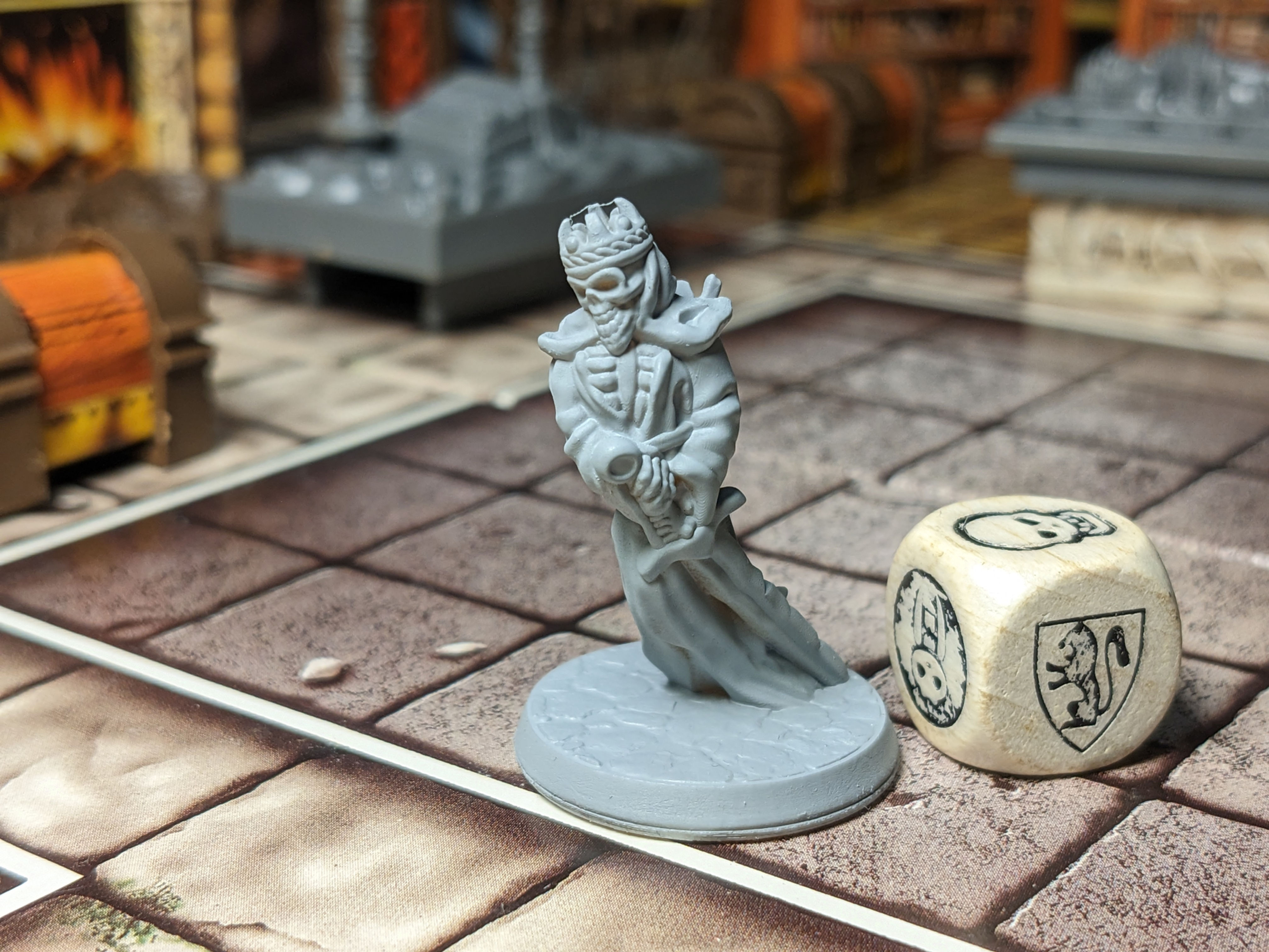 figurine spectre roi liche épée format 28mm sur socle version imprimée