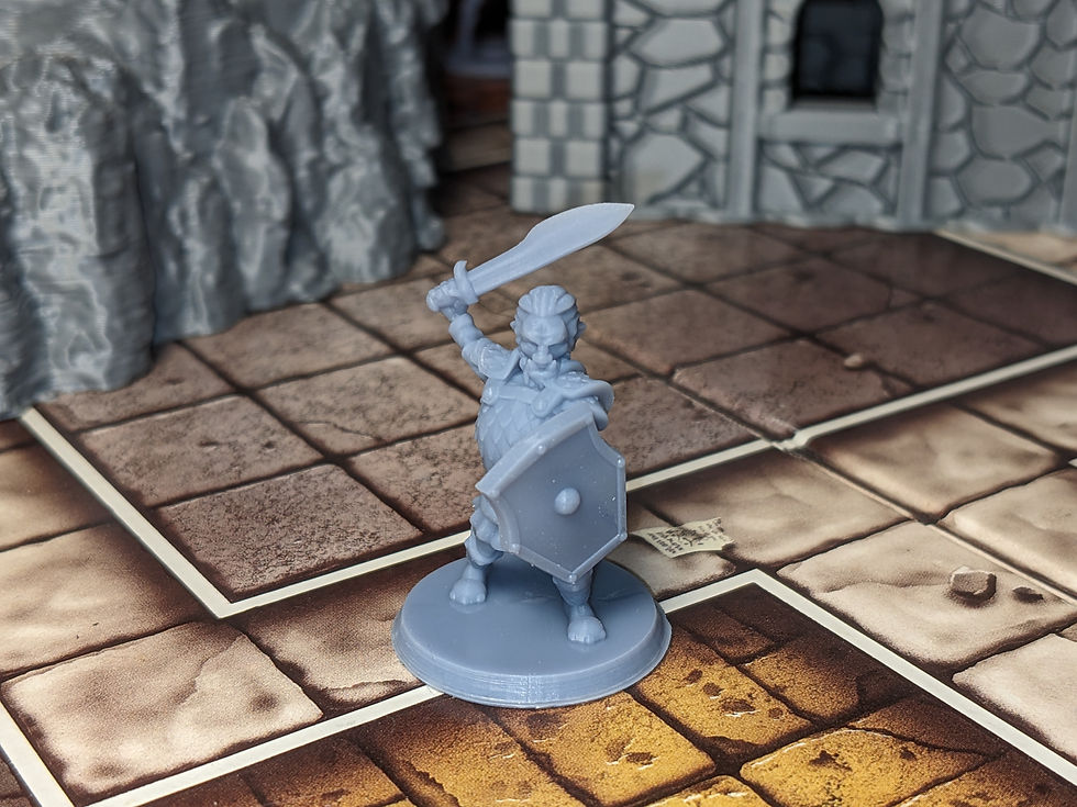 figurine hobgoblin épée modèle2format 28mm sur socle version imprimée
