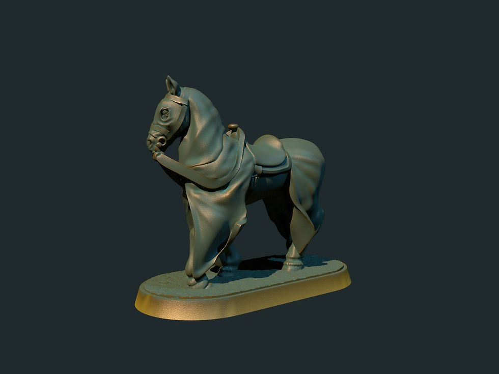figurine de cheval modèle 2 format 28mm sur socle