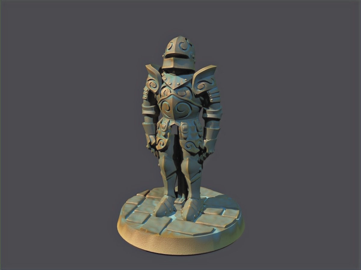 figurine armure enchantée mode non animé format 28mm sur socle