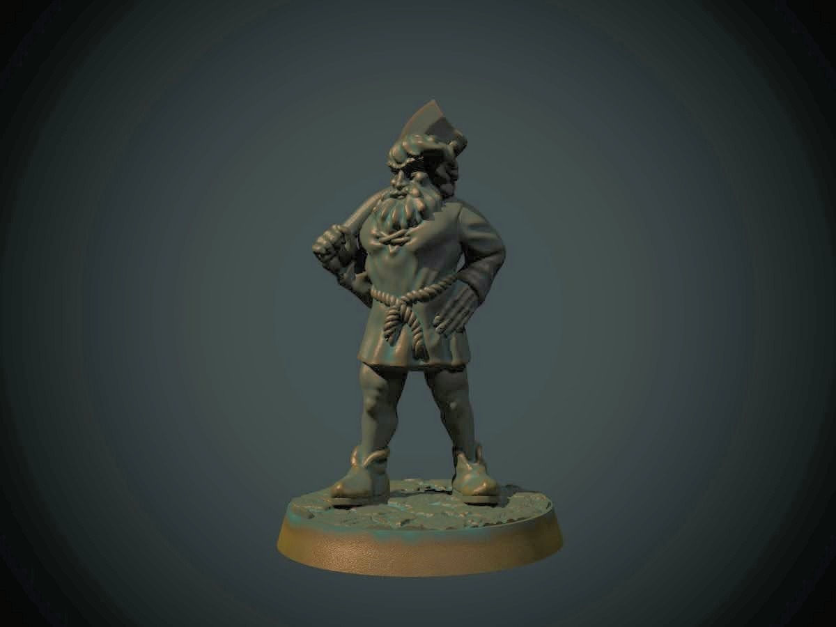 humain bûcheron - figurine à peindre - format 28mm(D&D) - RPG/JDR
