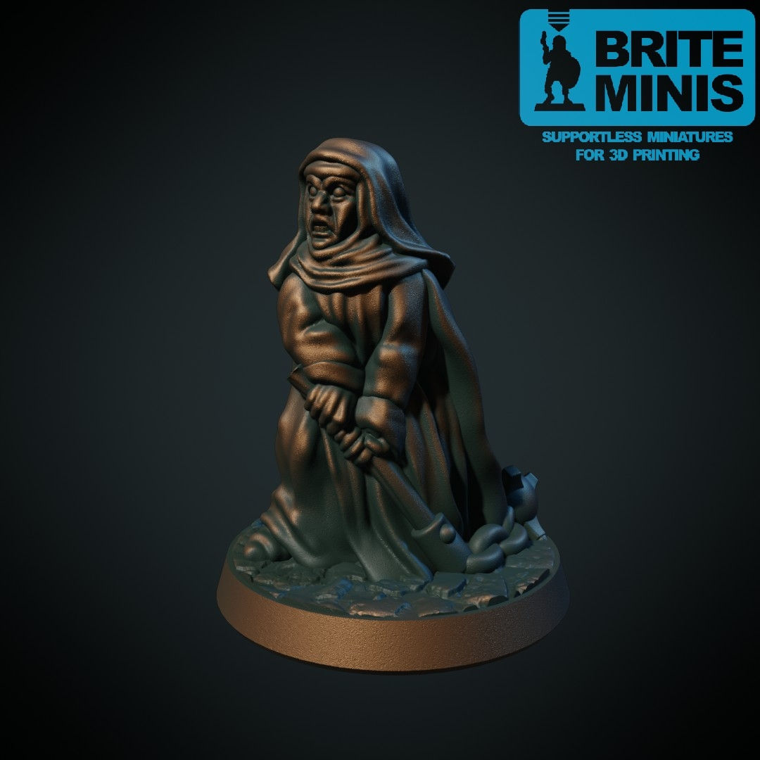 Nonne combattante morning star / PNJ / à peindre format 28mm(DnD) / RPG-JDR