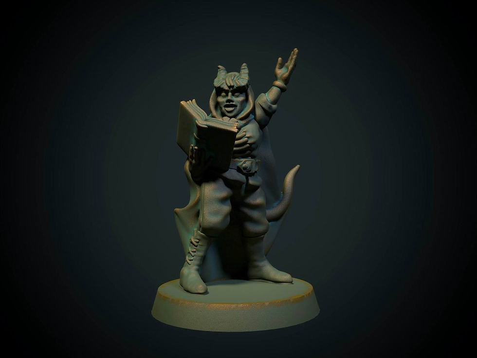 Tieffelin femme mage - figurine à peindre format 28mm(D&D) - RPG