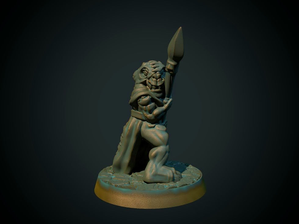 figurine kobold lance format 28mm sur socle    
