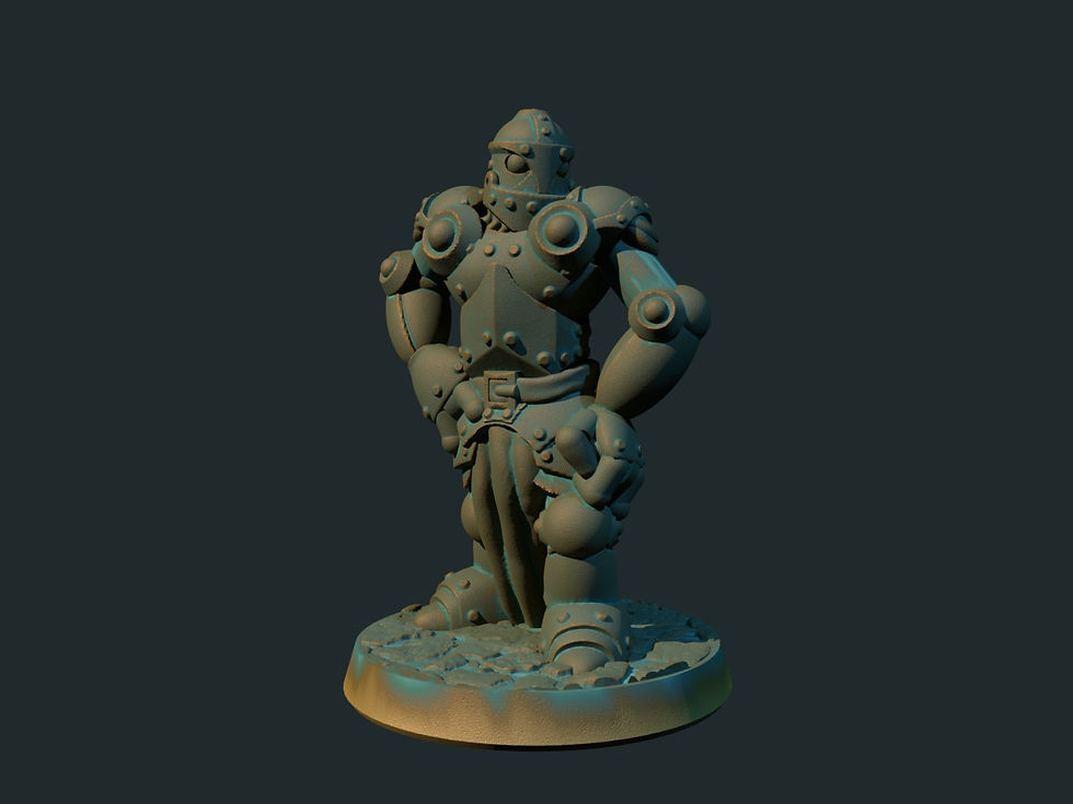 figurine golem de fer format 28mm sur socle