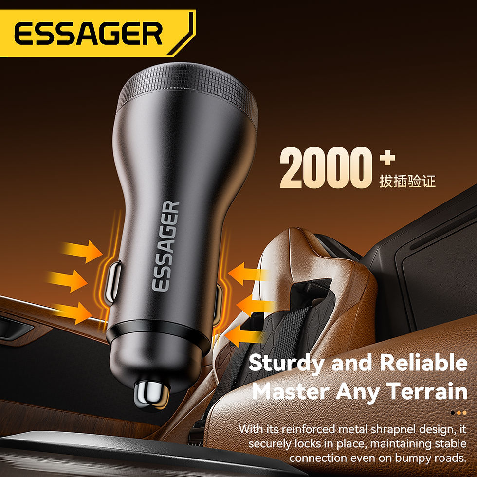 Thumbnail: Essager 100W Car Charger USB C Quick Charge PD 45W for iPhone 15 pro 14  Xiaomi 