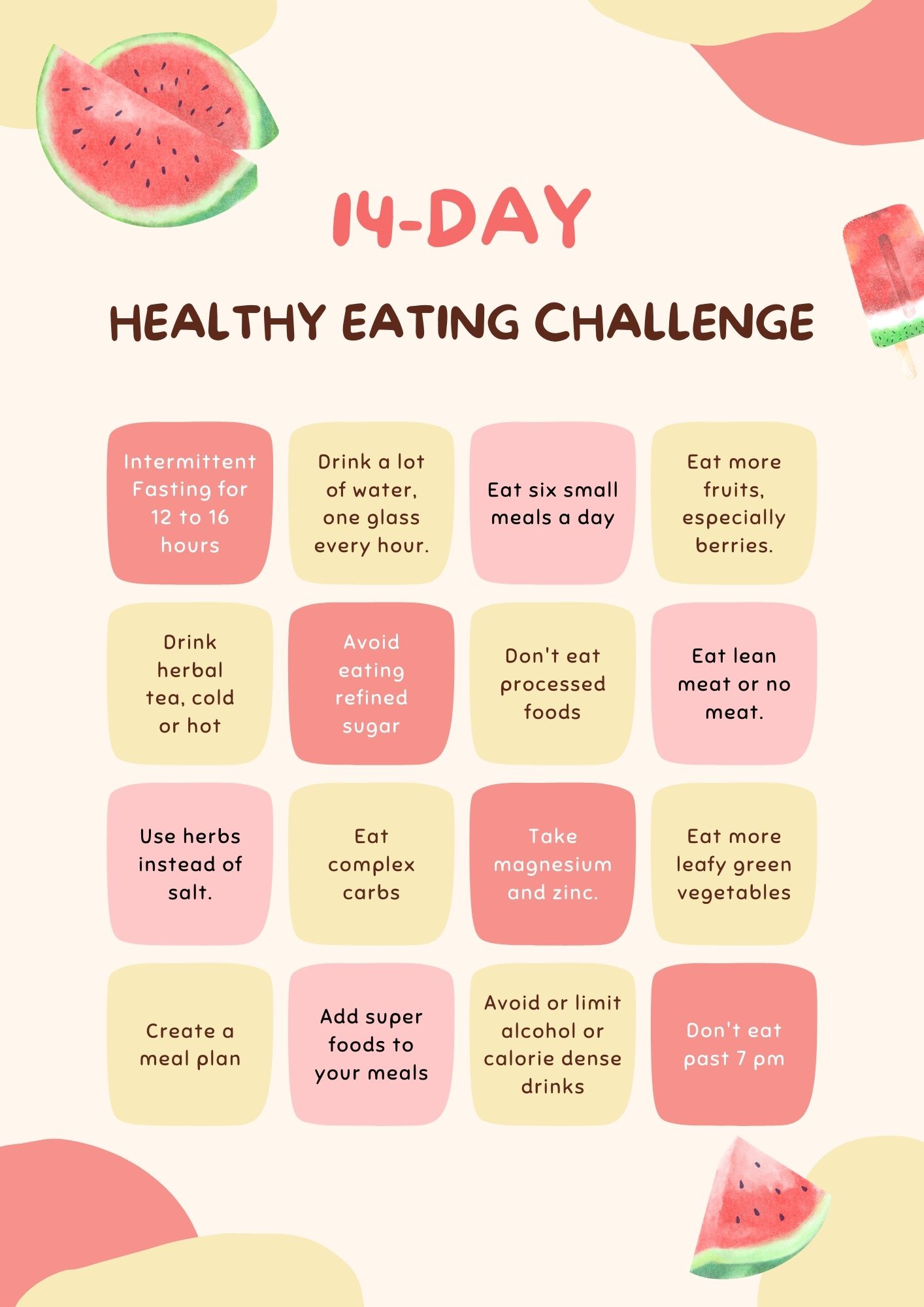 ; Title;Published Date;Post URL;Full Content;Cover Image URL 14 Day Healthy Eating Challenge