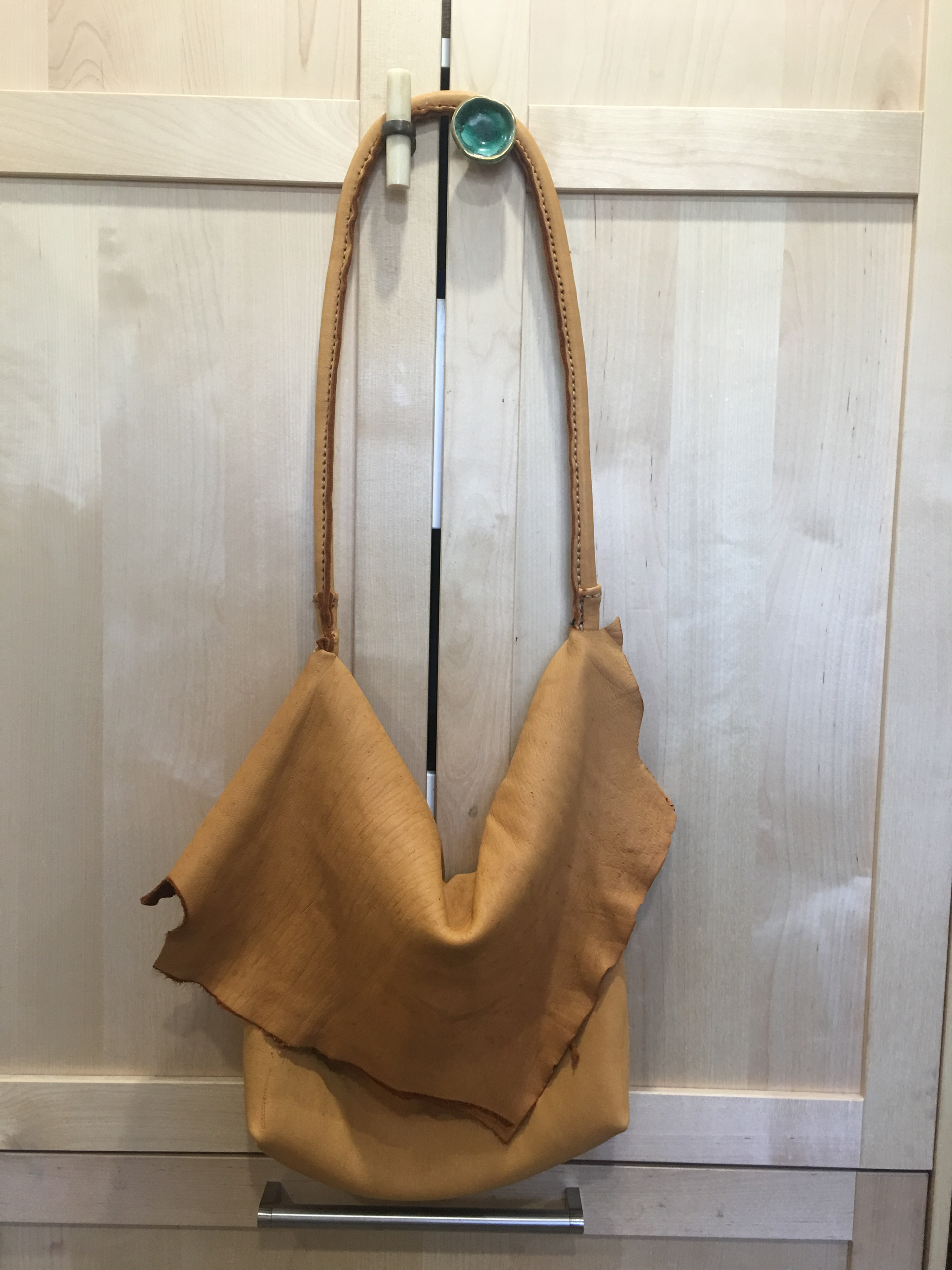 North American Deerskin Abstract Flapover Purse