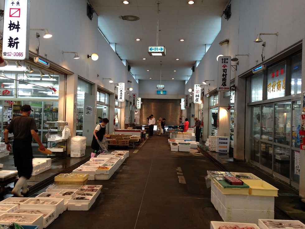 Fresh fish market by the Sea of Japa