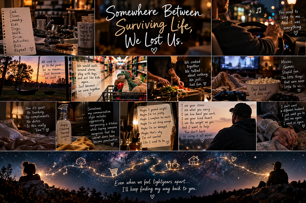 Somewhere Between Surviving Life, We Lost Us marriage blog cover