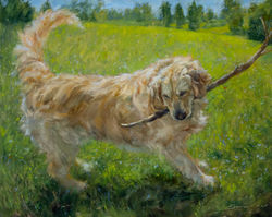 Maggie with Stick