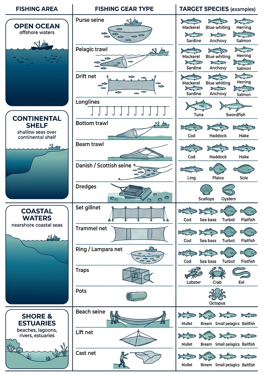 Fishing gear types