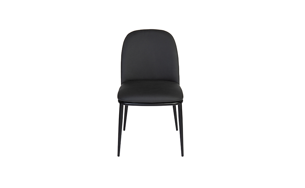 Thumbnail: CAMILA LEATHER DINING CHAIR - METAL BASE