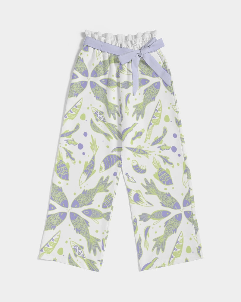 Thumbnail: fish tales Women's All-Over Print High-Rise Wide Leg Pants