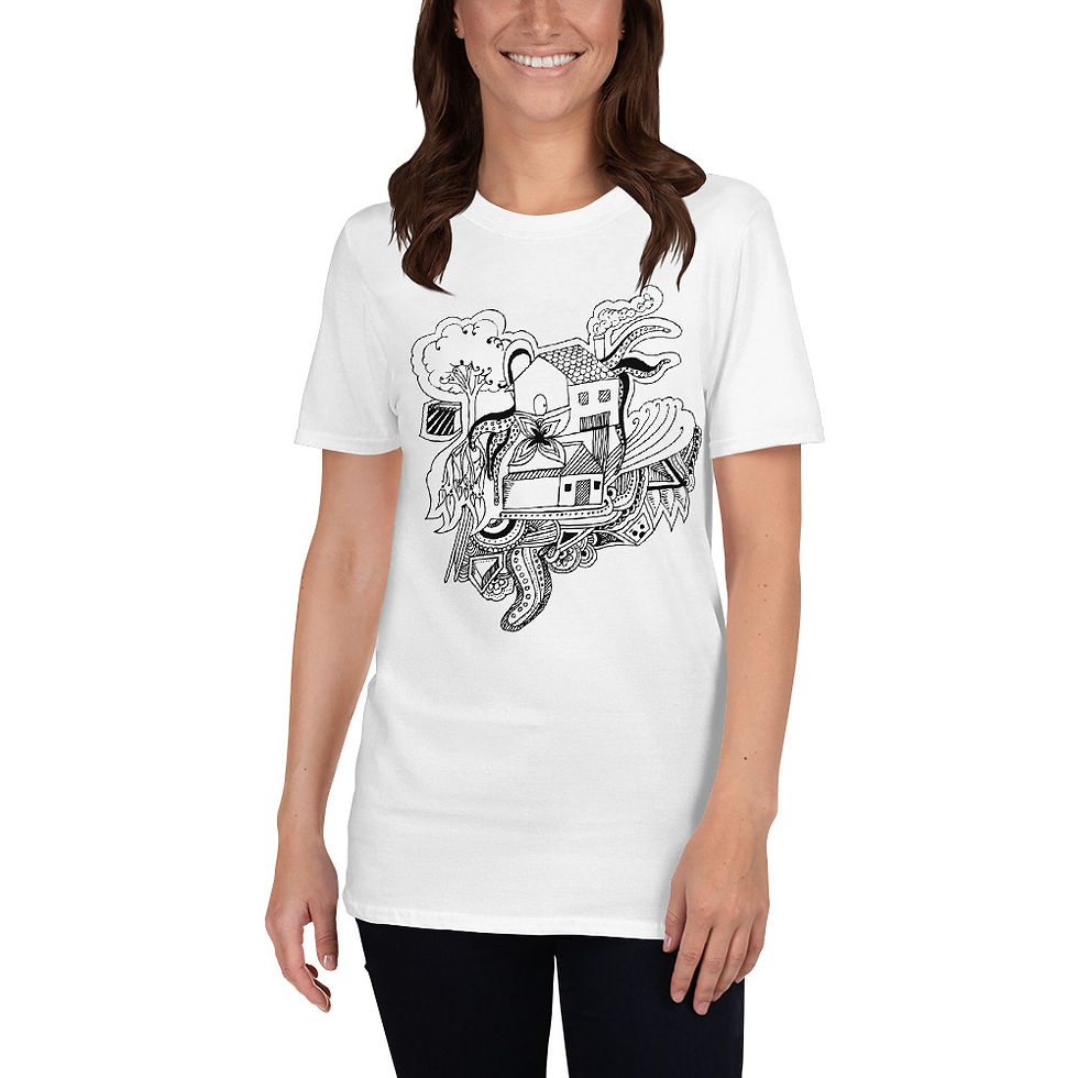 Thumbnail: Octopussied House Doodle - Unisex Tshirt