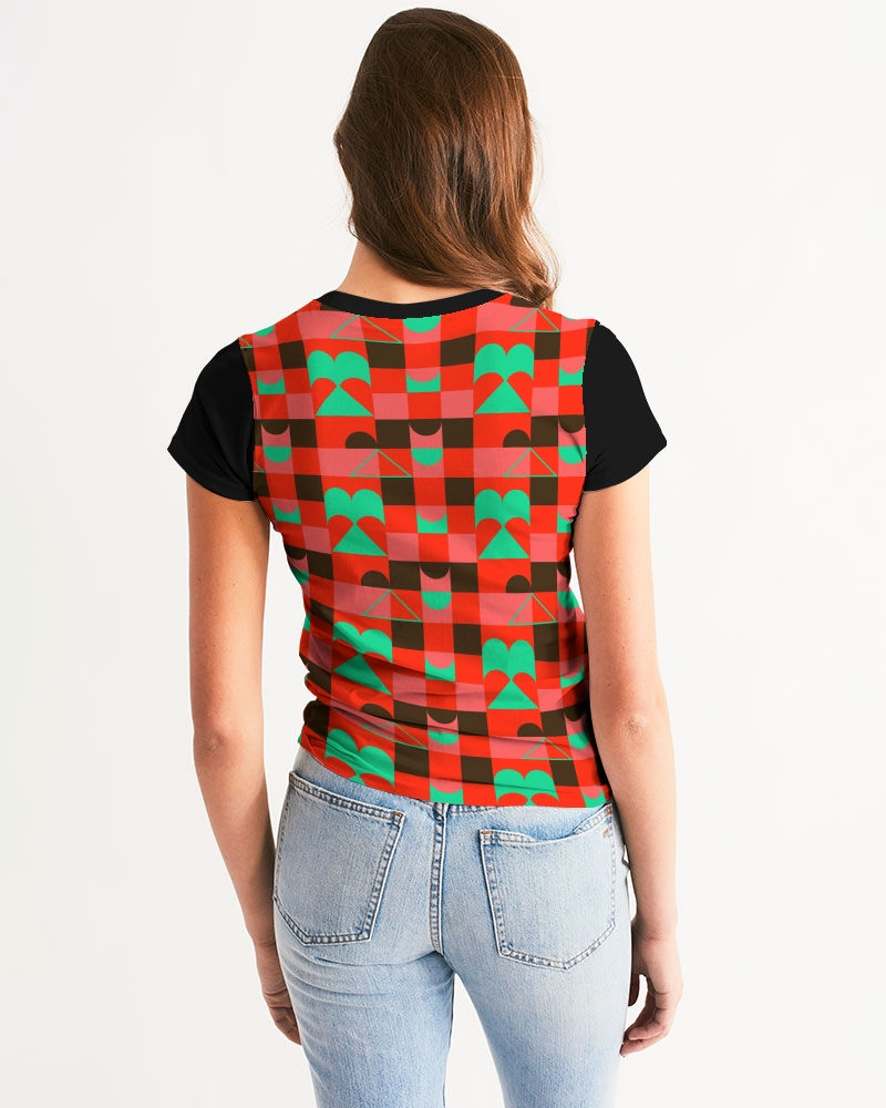 Thumbnail: Twist Checkers Women's All-Over Print Tee