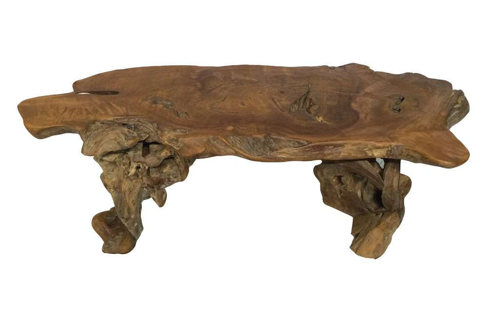 Teak Slab Double Leg Coffee Table