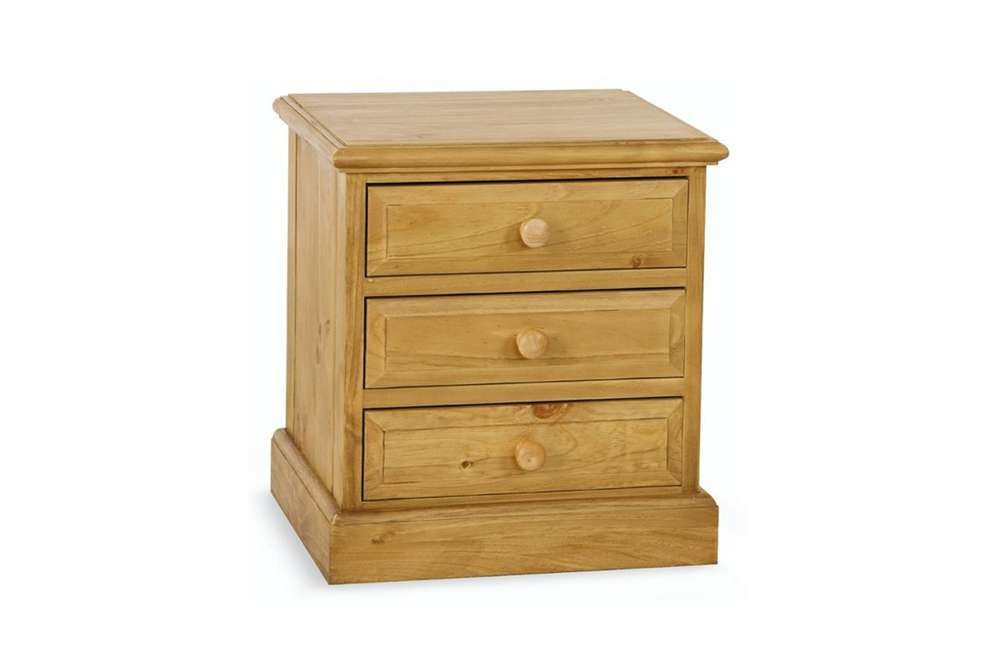 Norfolk Pine 3 Drawer Bedside