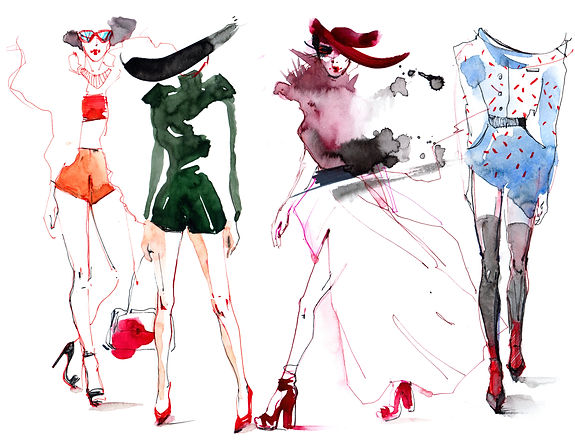 Editorial fashion sketches.