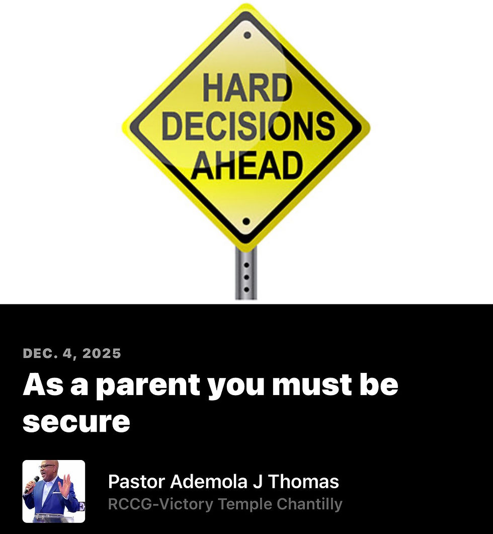 As a parent you must be secure