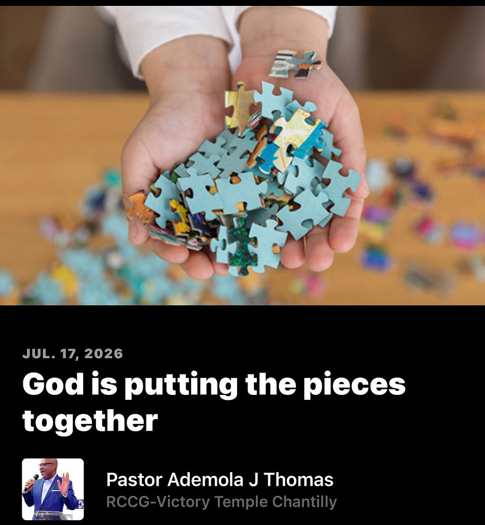 God is putting the pieces together.