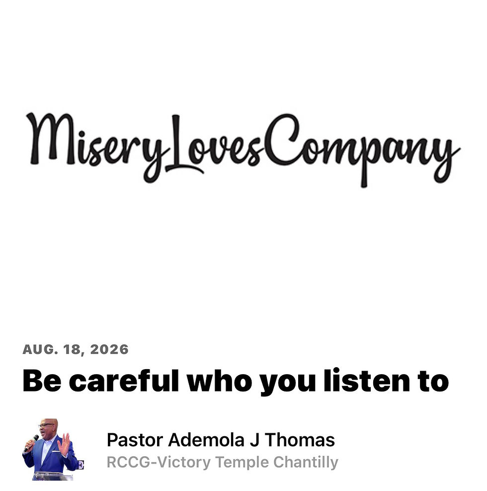 Be careful who you listen to!