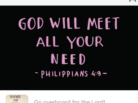 Go overboard for the Lord!