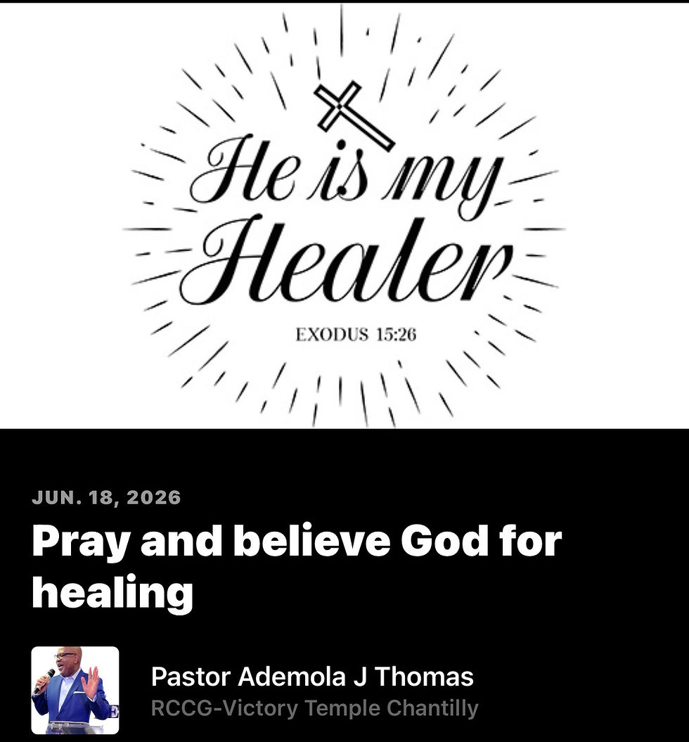 Pray and believe God for healing!