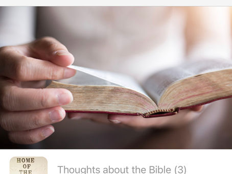 Thoughts about the Bible (3)
