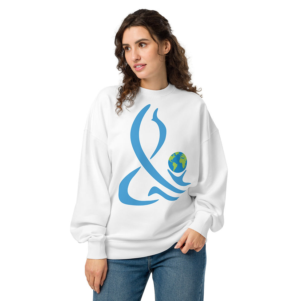 Thumbnail: Female model wearing Unity Ampersand Organic Cotton Graphic sweatshirt